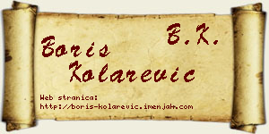 Boris Kolarević vizit kartica